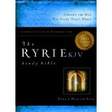 KJV The Ryrie Study Bible B/L Navy Red Letter - Charles C Ryrie